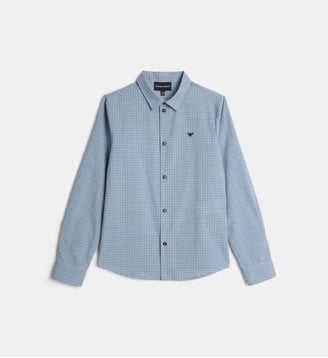 Chemise droite à manches longues - Emporio Armani Junior - Bleu clair