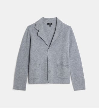 Blazer en maille légère - Emporio Armani Junior - Gris