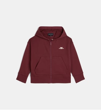 Sweat-shirt à capuche zippé - Emporio Armani Junior - Bordeaux