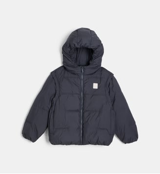 Doudoune courte à manches amovibles - Emporio Armani Junior - Bleu gris