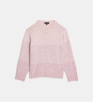 Pull col rond en maille épaisse - Emporio Armani Junior - Rose pâle