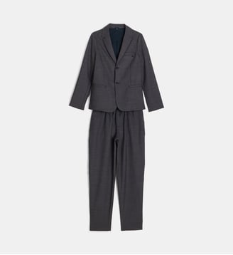 Costume droit en laine mélangée - Emporio Armani Junior - Rouge et gris