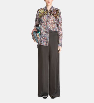 Pantalon large rayé - Dries Van Noten - Dark brown