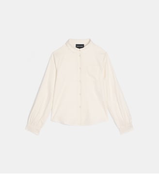 Chemise à col Claudine - Emporio Armani Junior - Off white
