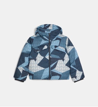Doudoune à capuche monogrammée - Emporio Armani Junior - Bleu
