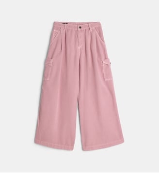 Pantalon évasé en velours - Emporio Armani Junior - Mauve
