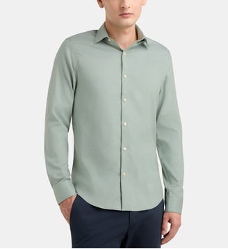 Chemise slim Performance sans repassage coton stretch structuré - Calvin Klein - Olive