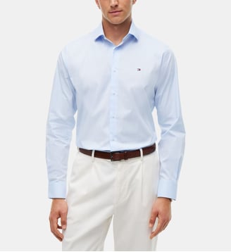 Chemise droite unie - Tommy Hilfiger - Bleu ciel