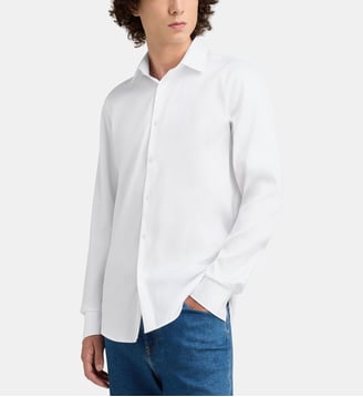Chemise slim fit en coton stretch - Calvin Klein - Blanc