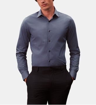 Chemise slim coton stretch - Calvin Klein - Bleu foncé
