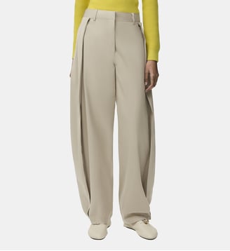 Pantalon large en coton et soie - Loewe - Beige