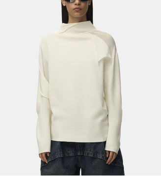 Pull droit en laine mélangée signature - Loewe - White
