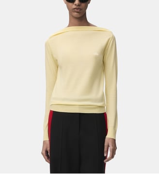 Pull droit en laine mélangée - Loewe - Jaune