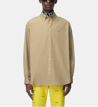 Chemise droite en coton signature - Loewe - Beige