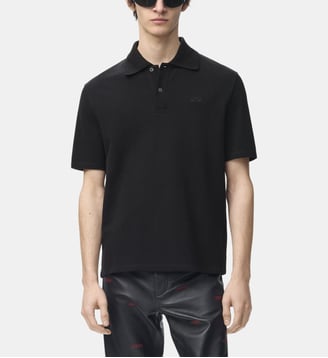 Polo droit en coton - Loewe - Black