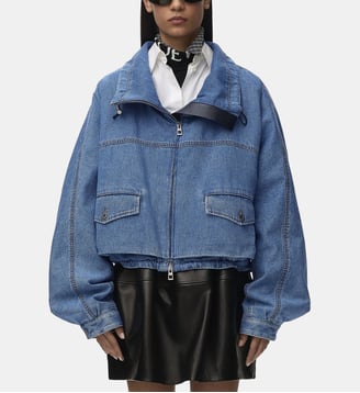 Blouson droit en coton - Loewe - Bleu