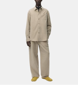 Pantalon Drawstring mélange de laine - Loewe - Beige