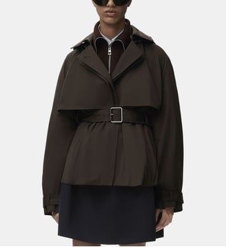 Manteau droit en coton mélangé ceinture - Loewe - Brown