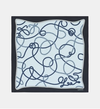 Foulard signature à motif - Loewe - Bleu et vert