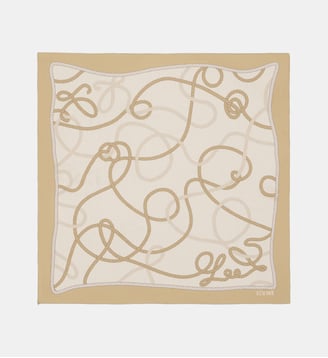 Foulard signature à motif - Loewe - Jaune et beige