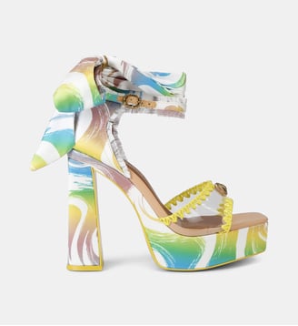 Sandales et talons bloc et noeud foulard - Kurt Geiger London - Multicolore