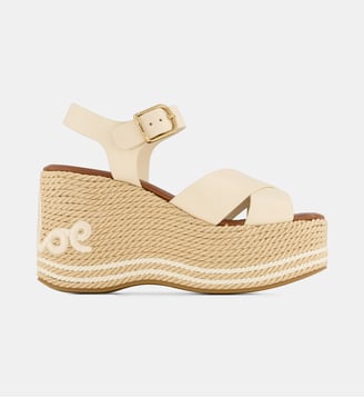 Sandales compensées Chloé Sand cuir - Chloé - Blanc