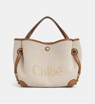 Petit sac à main double porté Clover - Chloé - Écru et marron
