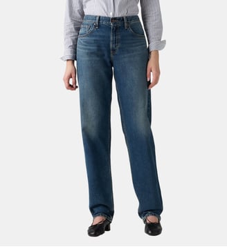 Jean loose délavé taille haute - Levi's - Bleu moyen