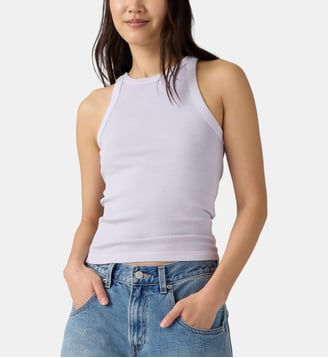 Débardeur ajusté côtelé coton stretch - Levi's - Lilas clair