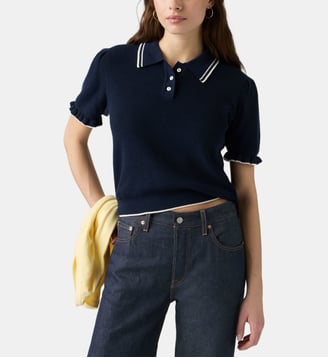 Pull droit en maille manches courtes - Levi's - Bleu marine