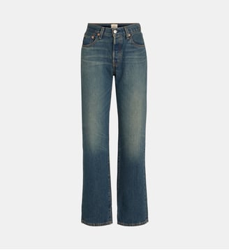 Jean 501 90'S ample mid rise coton denim - Levi's - Bleu denim