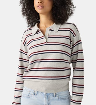 Polo Super Soft à manches longues - Levi's - Gris et rouge
