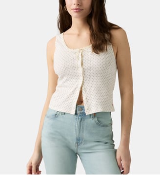 Débardeur Dry Goods sans manches en coton - Levi's - Ecru et noir