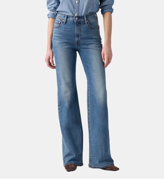 Jean flare stretch taille haute - Levi's - Bleu moyen