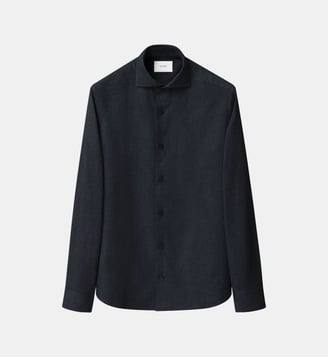 Chemise en flanelle - Eton - Bleu marine