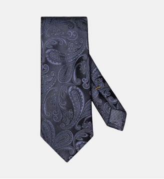 Cravate classique en soie tissée - Eton - Bleu marine
