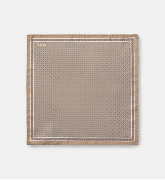 Pochette de costume en twill de soie - Eton - Beige