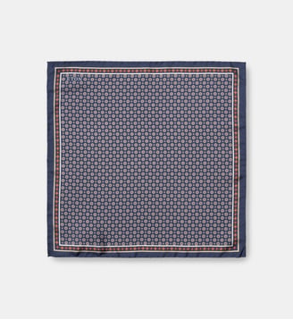Pochette de costume en twill de soie - Eton - Bleu marine