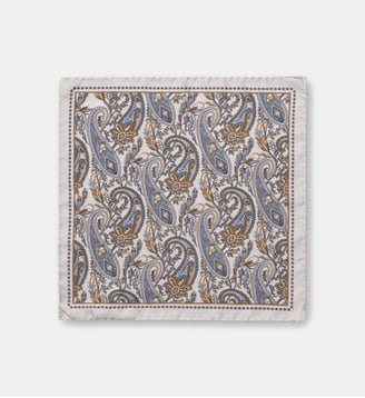 Pochette de costume en soie - Eton - Gris