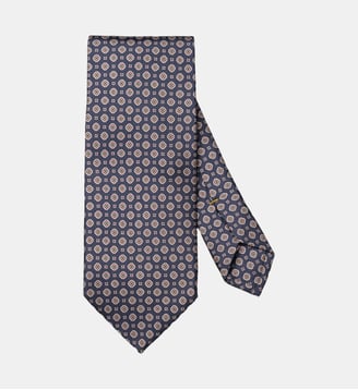 Cravate classique en soie - Eton - Bleu marine