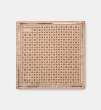Pochette de costume en sergé de soie - Eton - Marron clair