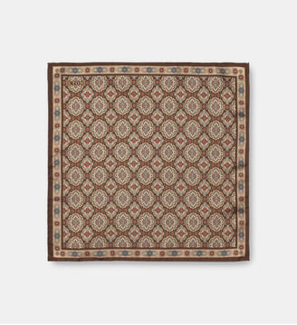Pochette de costume en twill de soie - Eton - Marron