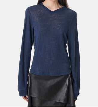 T-shirt Selhy en lin - Iro - Bleu encre