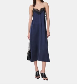Robe longue en soie Bailar - Iro - Bleu encre