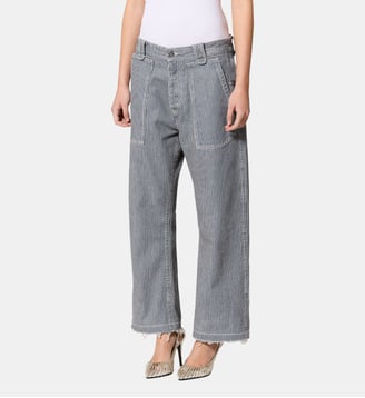 Pantalon Ermina rayé en coton - Isabel Marant - Bleu et blanc