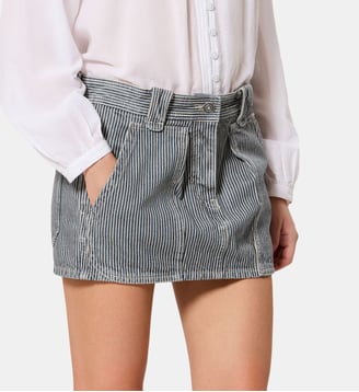 Jupe courte rayée en coton Estera - Isabel Marant - Bleu et blanc