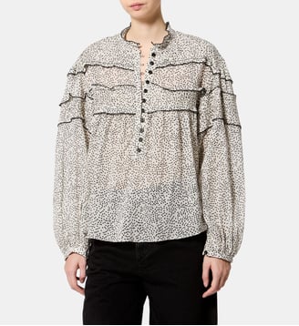 Top Douane imprimé - Isabel Marant - Écru et noir