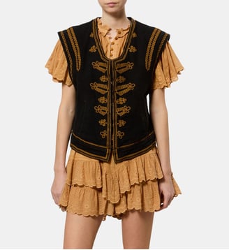 Gilet sans manche Edmee brodé - Isabel Marant - Black
