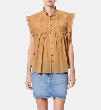 Top Dersia brodé - Isabel Marant - Caramel