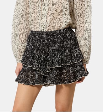 Short à volants imprimé Jocadia - Isabel Marant - Noir et beige